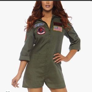 TOP GUN FLIGHT SUIT ROMPER - WOMENS COSTUME